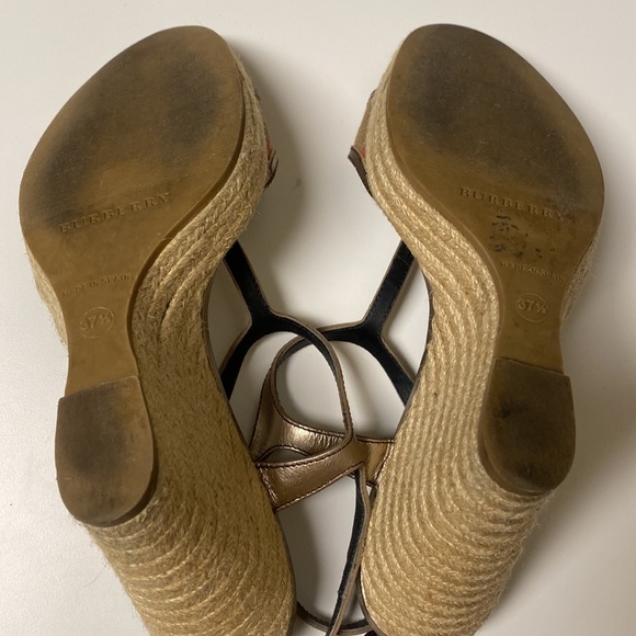 Burberry House Check Pattern Canvas Espadrille Wedge Heels - Picture 15 of 16